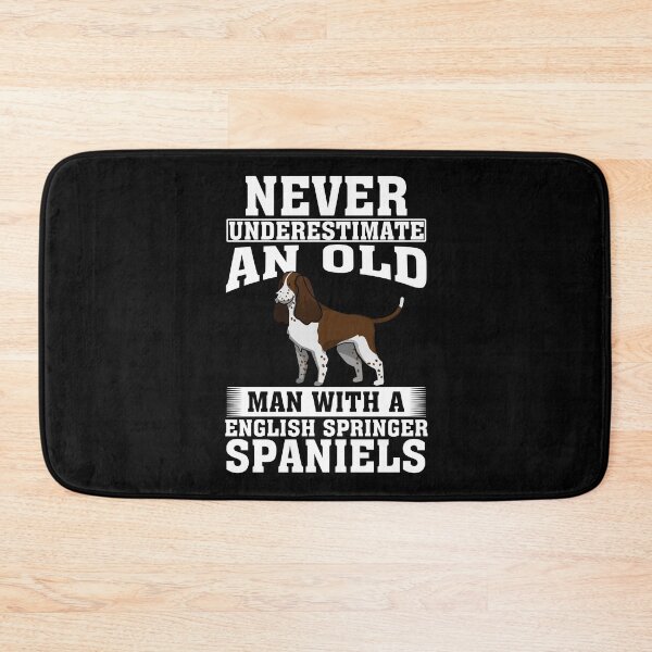 Item preview, Never Underestimate an Old Man with English Springer Spaniels designed and sold by CosmoKitsch.