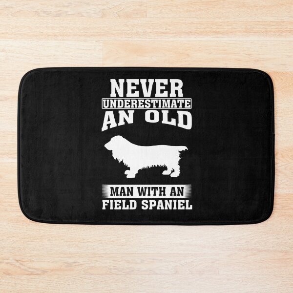 Item preview, Never Underestimate an Old Man with Field Spaniel designed and sold by CosmoKitsch.