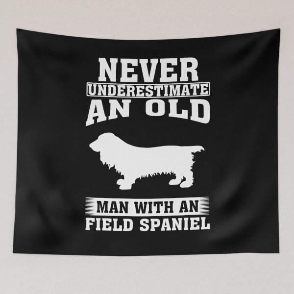Item preview, Never Underestimate an Old Man with Field Spaniel designed and sold by CosmoKitsch.