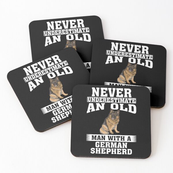 Item preview, Never Underestimate an Old Man with German Shepherd  designed and sold by CosmoKitsch.