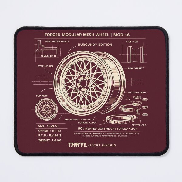 Item preview, Forged Modular Mesh Wheel Blueprint – MOD-16 Burgundy Edition | THRTL Europe Division designed and sold by ClassicThrottle.