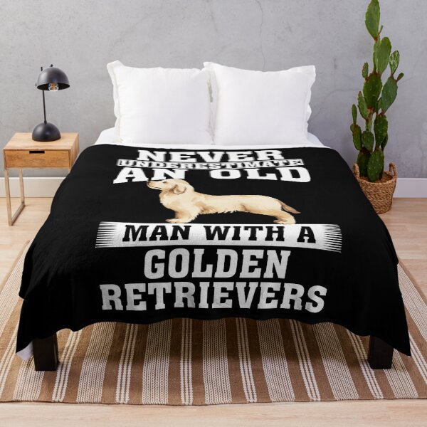 Item preview, Never Underestimate an Old Man with Golden Retrievers designed and sold by CosmoKitsch.
