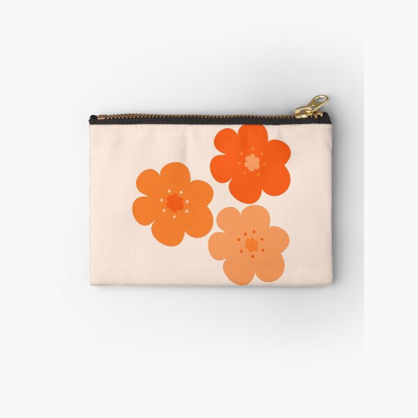 Item preview, 60's 70's Retro Scandinavian Flowers in Bright Orange on Cream designed and sold by MellowCat.
