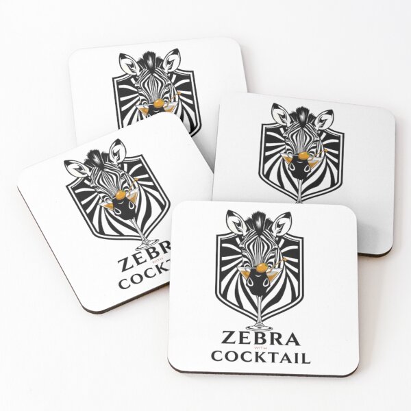 Item preview, Zebra With Cocktail – Tropical Summer Animal Artwork designed and sold by MystiColo.