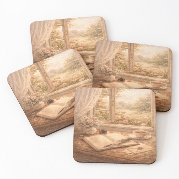 Item preview, Sunlit Writing Nook – Rose Garden Letters Victorian Cottagecore Art designed and sold by ArtFreshStudio.