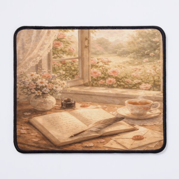 Item preview, Sunlit Writing Nook – Rose Garden Letters Victorian Cottagecore Art designed and sold by ArtFreshStudio.