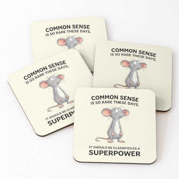 Item preview,  Funny mouse text minimalist art. Common sense is so rare these days... designed and sold by Natart1004.