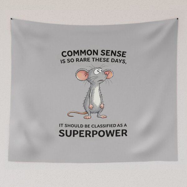 Item preview,  Funny mouse text minimalist art. Common sense is so rare these days... designed and sold by Natart1004.