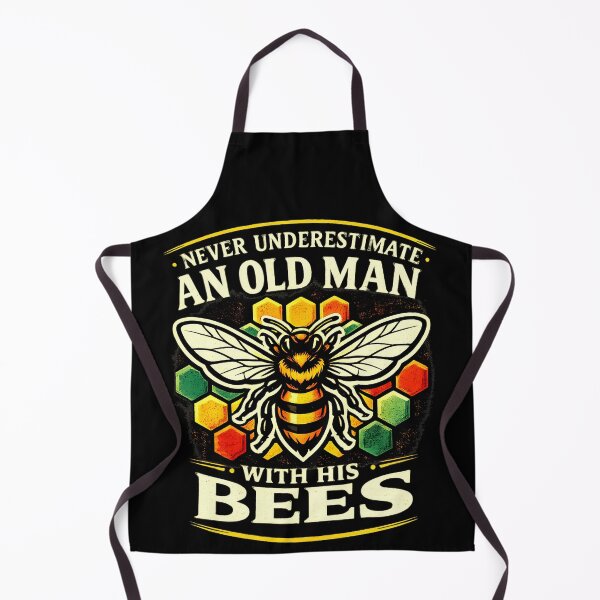 Item preview, Never Underestimate an Old Man with His Bees Vintage Beekeeper Illustration designed and sold by designleon19.