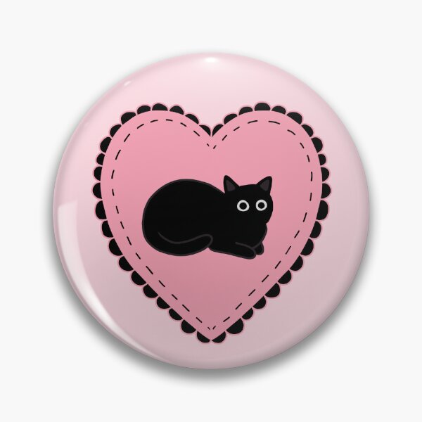 Item preview, black cat in pink heart | vintage aesthetic  designed and sold by lex huff art.