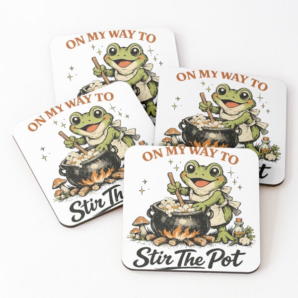 Item preview, On My Way To Stir The Pot – Sarcastic Frog Cottagecore Art designed and sold by FamaPod.