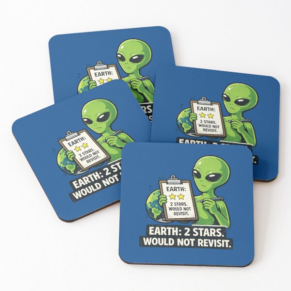 Item preview, Earth: 2 Stars. Would Not Revisit. – Funny Alien Review designed and sold by Laughprints.