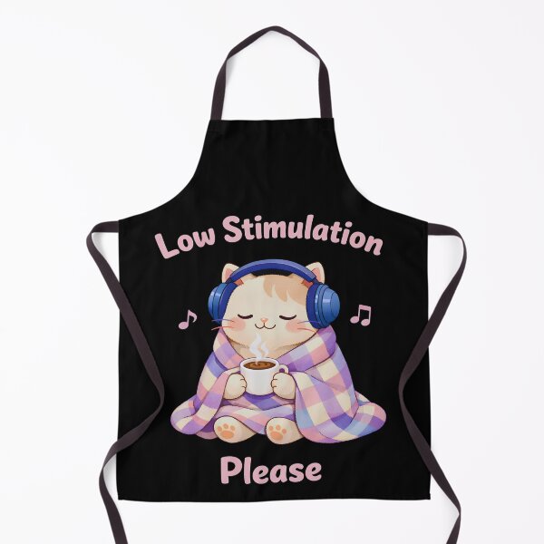 Item preview, Low Stimulation Please Cute Cat with Headphones Cozy Illustration designed and sold by designleon19.