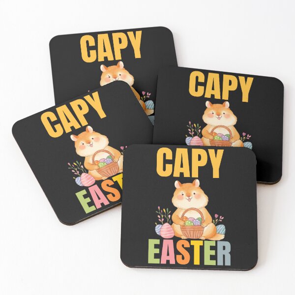 Item preview, Cute Capy Easter - Capybara with Easter Eggs designed and sold by FurrFunPrints.