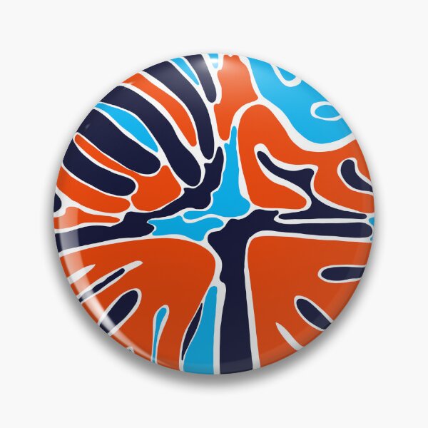 Item preview, Funky orange and blue pattern  designed and sold by The Curious Cow.