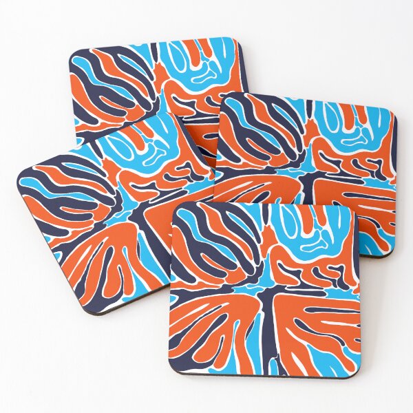 Item preview, Funky orange and blue pattern  designed and sold by The Curious Cow.