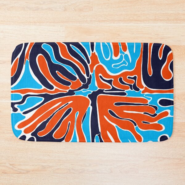 Item preview, Funky orange and blue pattern  designed and sold by The Curious Cow.