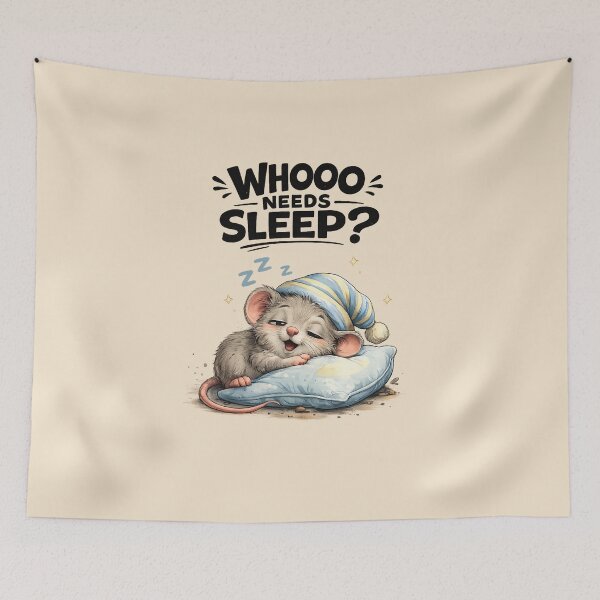 Item preview, Funny baby mouse. Funny art .Who needs sleep? designed and sold by Natart1004.