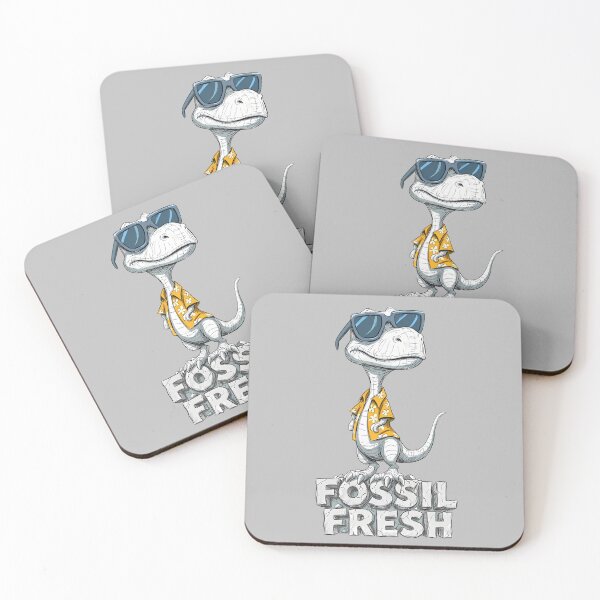 Item preview, Cool Dinosaur in Hawaiian Shirt Cartoon – “Fossil Fresh” Funny Retro Summer Design for Stickers, T‑Shirts and Posters designed and sold by NeoShard.
