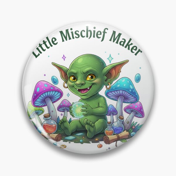Item preview, Little Mischief Maker Cute Goblin Fantasy Illustration – Magical Mushroom Art designed and sold by YK SHOP.