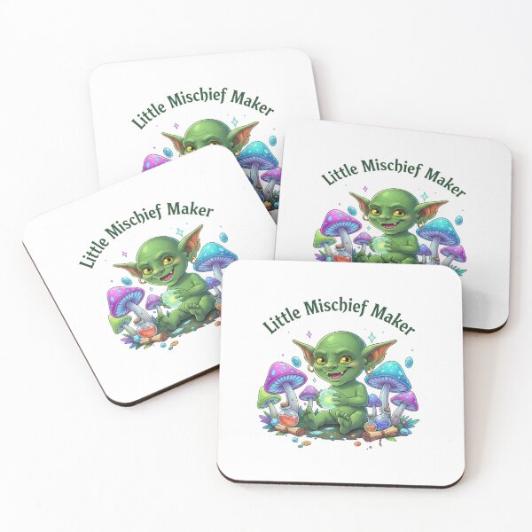 Item preview, Little Mischief Maker Cute Goblin Fantasy Illustration – Magical Mushroom Art designed and sold by YK SHOP.
