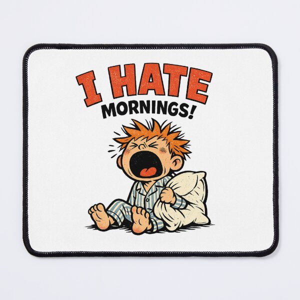 Item preview, I Hate Mornings Retro Cartoon Baggy Fit Graphic designed and sold by faridman.