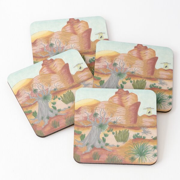 Item preview, desert landscape - ufo cow abduction designed and sold by thecamillest.