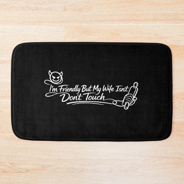 Item preview, I'm Friendly But My Wife Isn't — Don't Touch One Line Devil Design designed and sold by VibeOffline Studio.