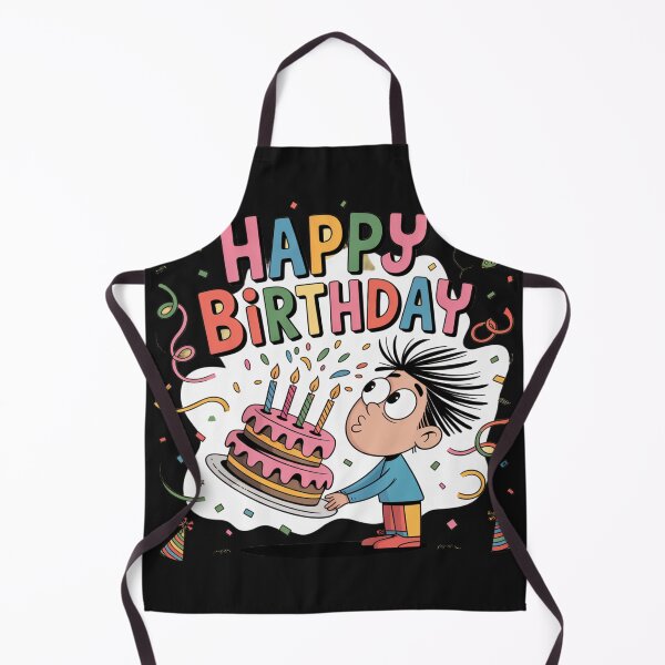 Item preview, Happy Birthday Chaos – Excited Kid with Giant Cake & Party Explosion designed and sold by Midnight Veil Designs.