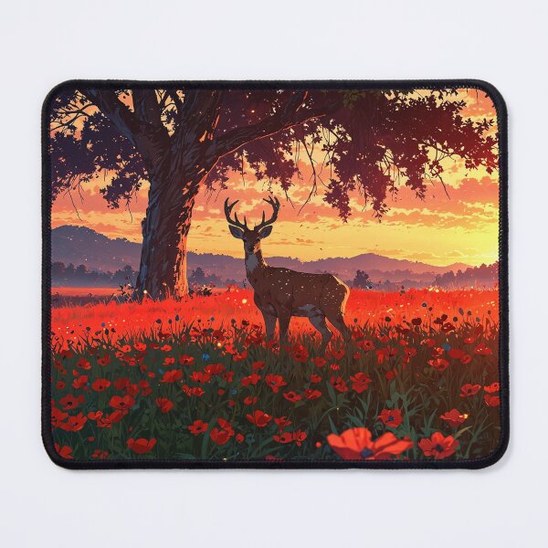 Item preview, Stag in a Field of Red Poppies designed and sold by Aesthetic Visuals.