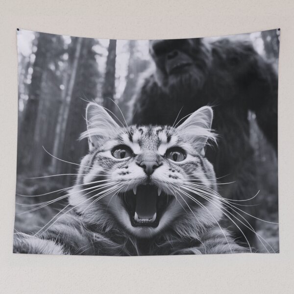 Item preview, Cat Selfie With Bigfoot Funny designed and sold by Saxon Designs.