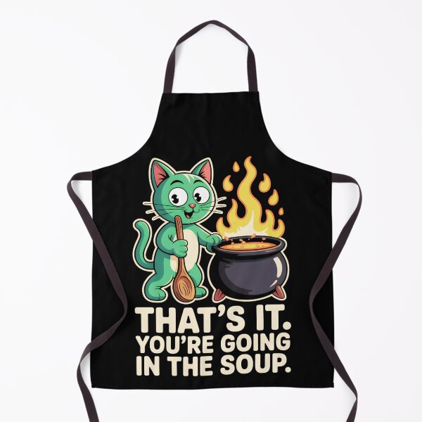 Item preview, That’s It You’re Going in the Soup Funny Cartoon Cat Cauldron Design designed and sold by designleon19.