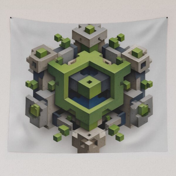 Item preview, Green Geometric Core Structure designed and sold by LuminousFoundry.
