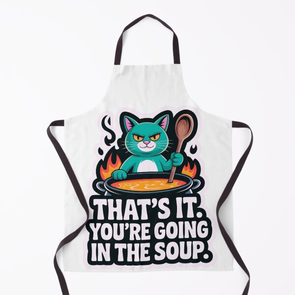 Item preview, That’s It You’re Going in the Soup Angry Cat Cauldron Cartoon designed and sold by designleon19.
