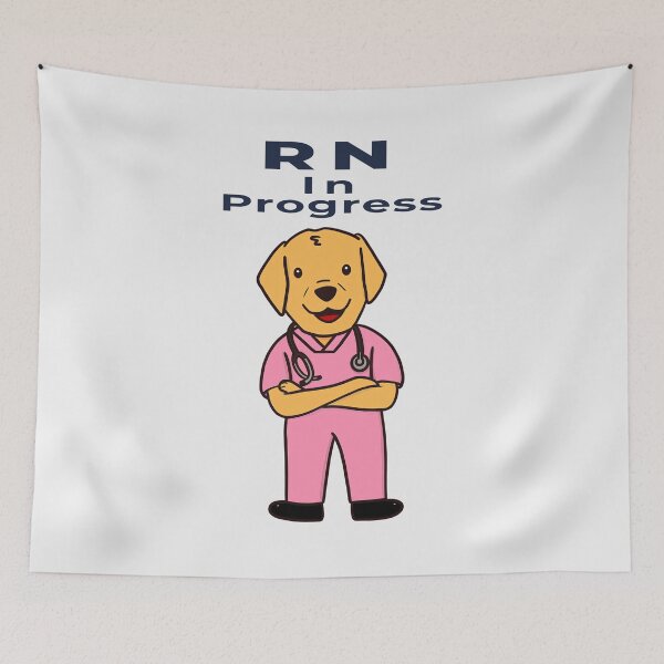 Item preview, RN in Progress Cute Nurse Dog – Nursing Student Gift Design designed and sold by Still Learning Days.