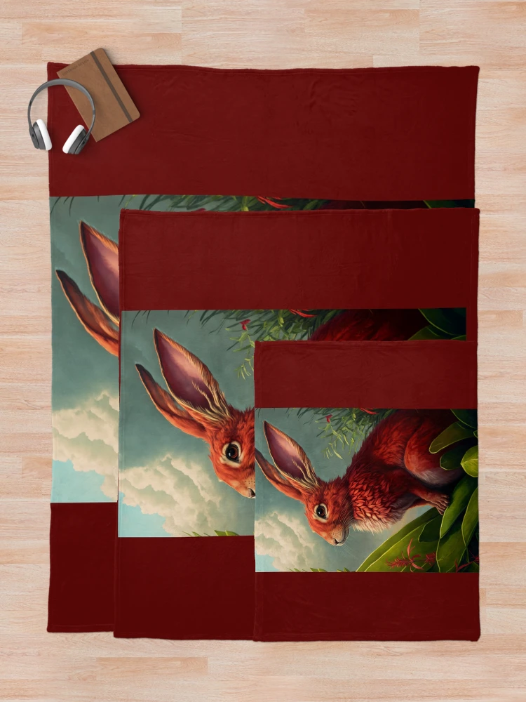 Thumbnail 5 of 6, Throw Blanket, Red Rabbit designed and sold by Charles Ano.