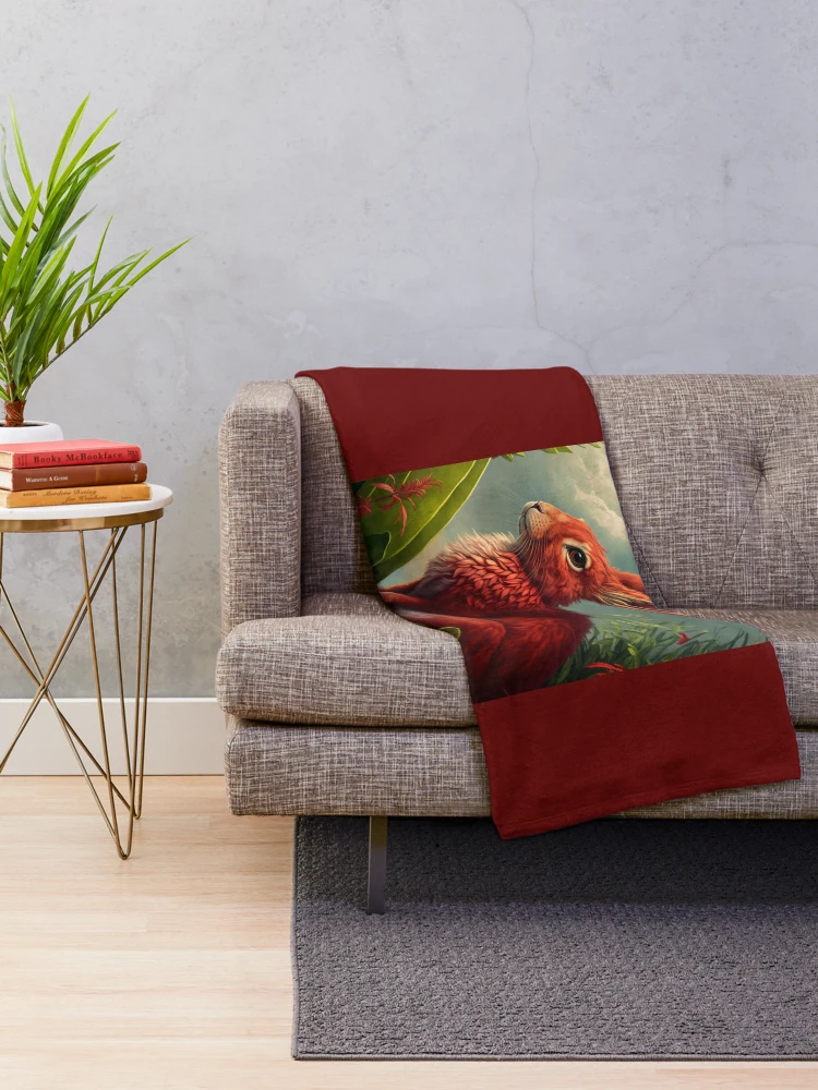 Thumbnail 2 of 6, Throw Blanket, Red Rabbit designed and sold by Charles Ano.