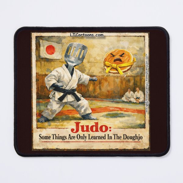 Item preview, Judo Dough‑Jo Showdown – Funny Pun Cartoon designed and sold by Rick London Gifts.