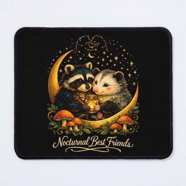 Item preview, Nocturnal Best Friends Beneath the Starry Crescent Moon designed and sold by designleon19.