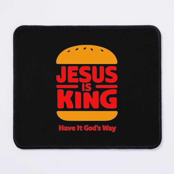 Item preview, Jesus Is King Religious Typography Design with Bold Burger‑Style Layout and Faith Message designed and sold by Bright Nest Studio.