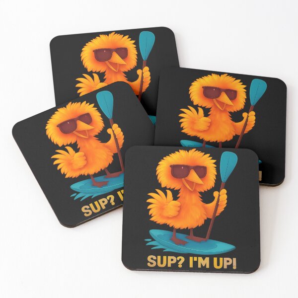 Item preview, Stand Up Paddleboarding Bird – Cute SUP Cartoon Artwork for Summer & Beach Lovers designed and sold by smallbirdart.