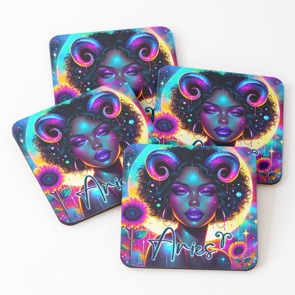Item preview, Aries Ascendant – Neon Celestial Portrait designed and sold by ChloeDesigns401.
