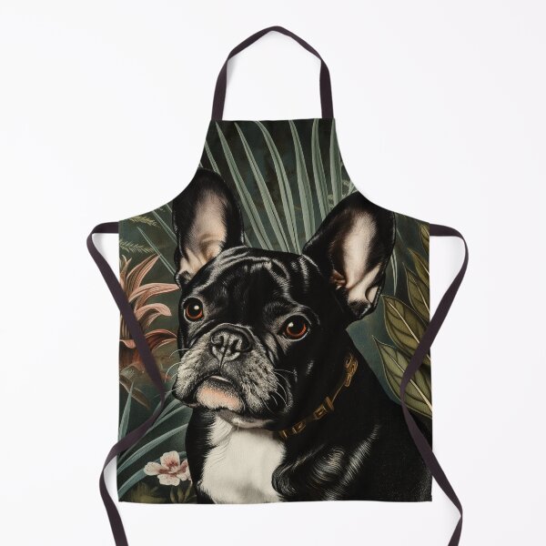 Item preview, Black French Bulldog Botanical Deco designed and sold by TheBohemianLark.