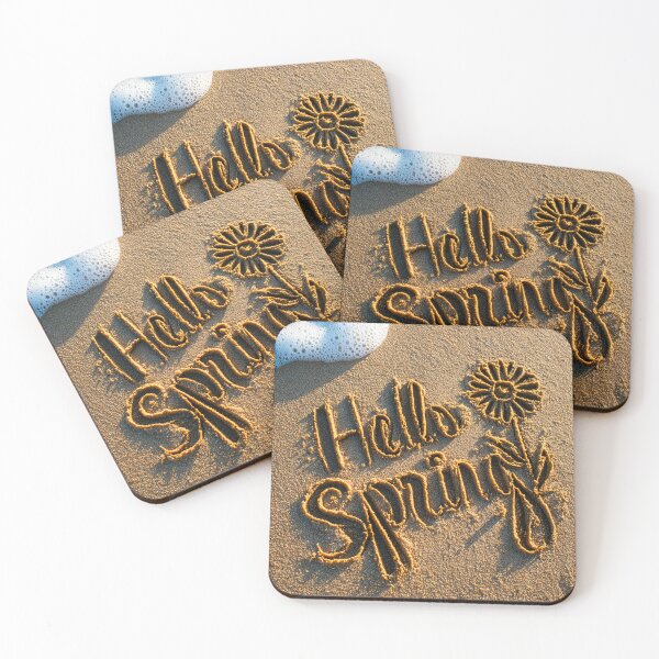 Item preview, Hello Spring Script with Artistic Sand Sunflower designed and sold by chase-thewave.