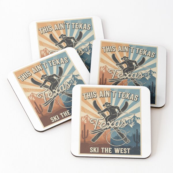Item preview, This Ain’t Texas Ski The West – Vintage Western Ski Poster Aesthetic designed and sold by YK SHOP.