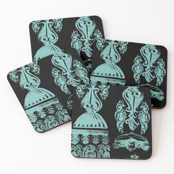 Item preview, Antique Furniture Decorations Stripe Teal on Black designed and sold by Digitalmyth's Designs.