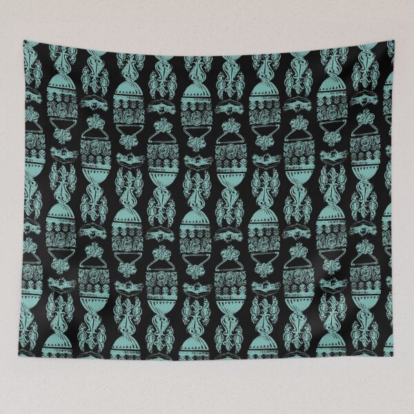 Item preview, Antique Furniture Decorations Stripe Teal on Black designed and sold by Digitalmyth's Designs.
