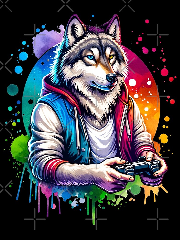 Thumbnail 3 of 3, Scarf, Gaming Wolf designed and sold by ReneMM.