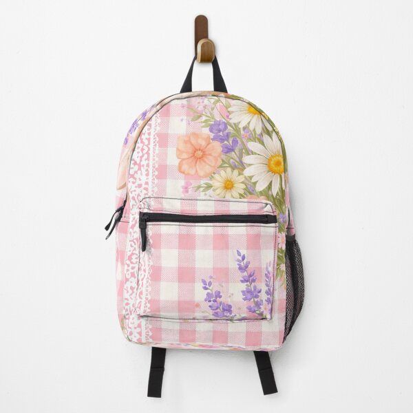 Item preview, Floral Bunny Old Fashioned gingham Pink and White designed and sold by scicilysimonee.