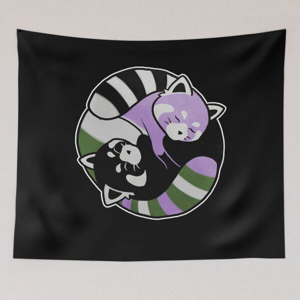 Item preview, Genderqueer Red Panda Yin Yang LGBT Pride Flag designed and sold by Clara Hollins.